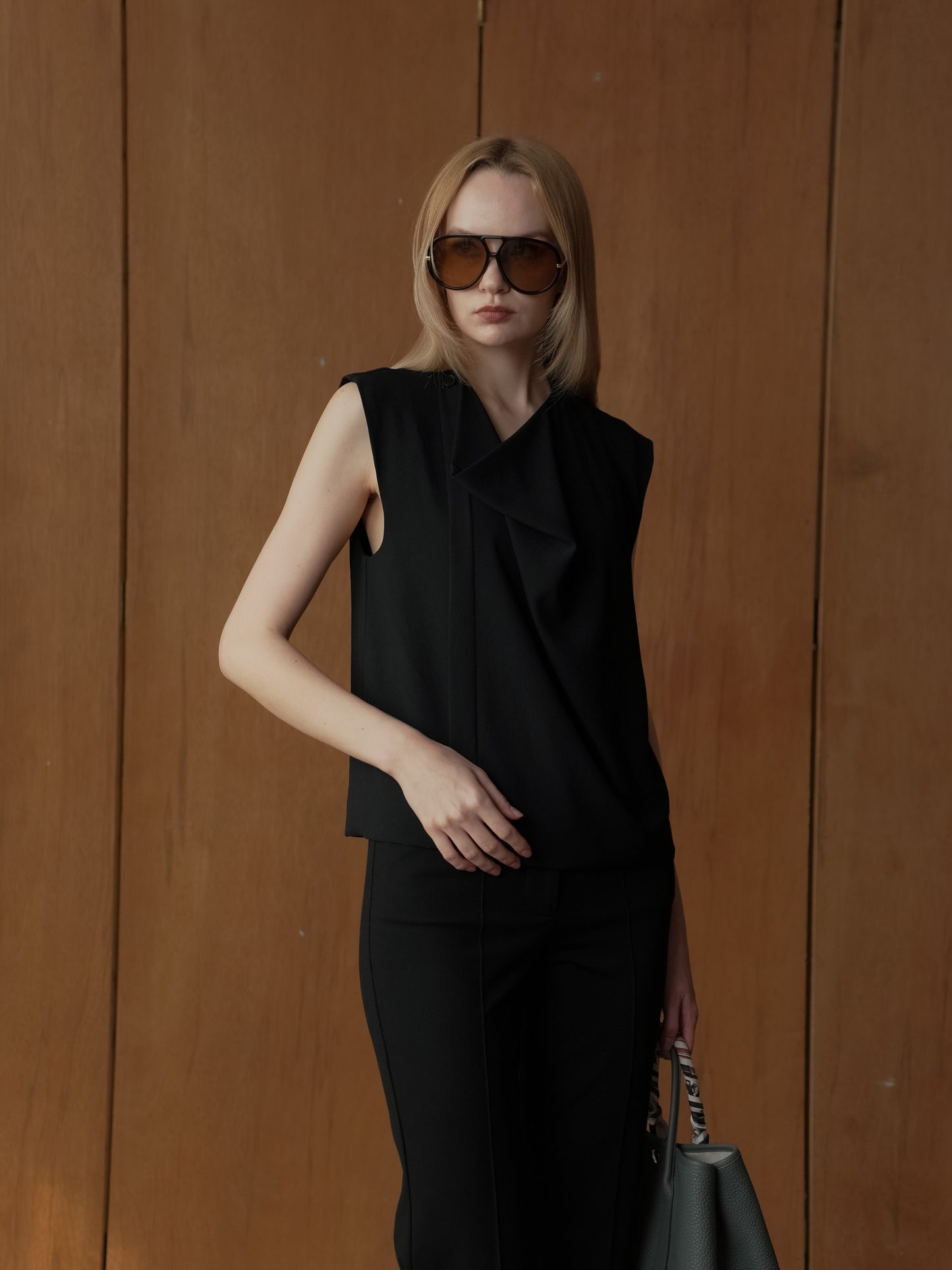 Ina Sleeveless Crepe Top