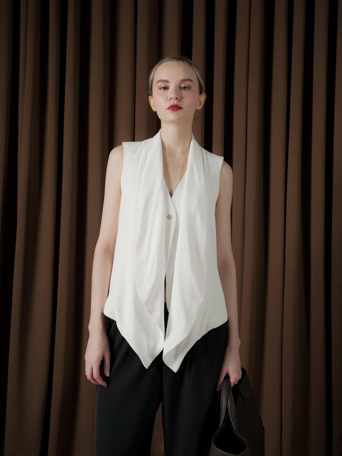 Kourtney Shawl Lapel Vest Top