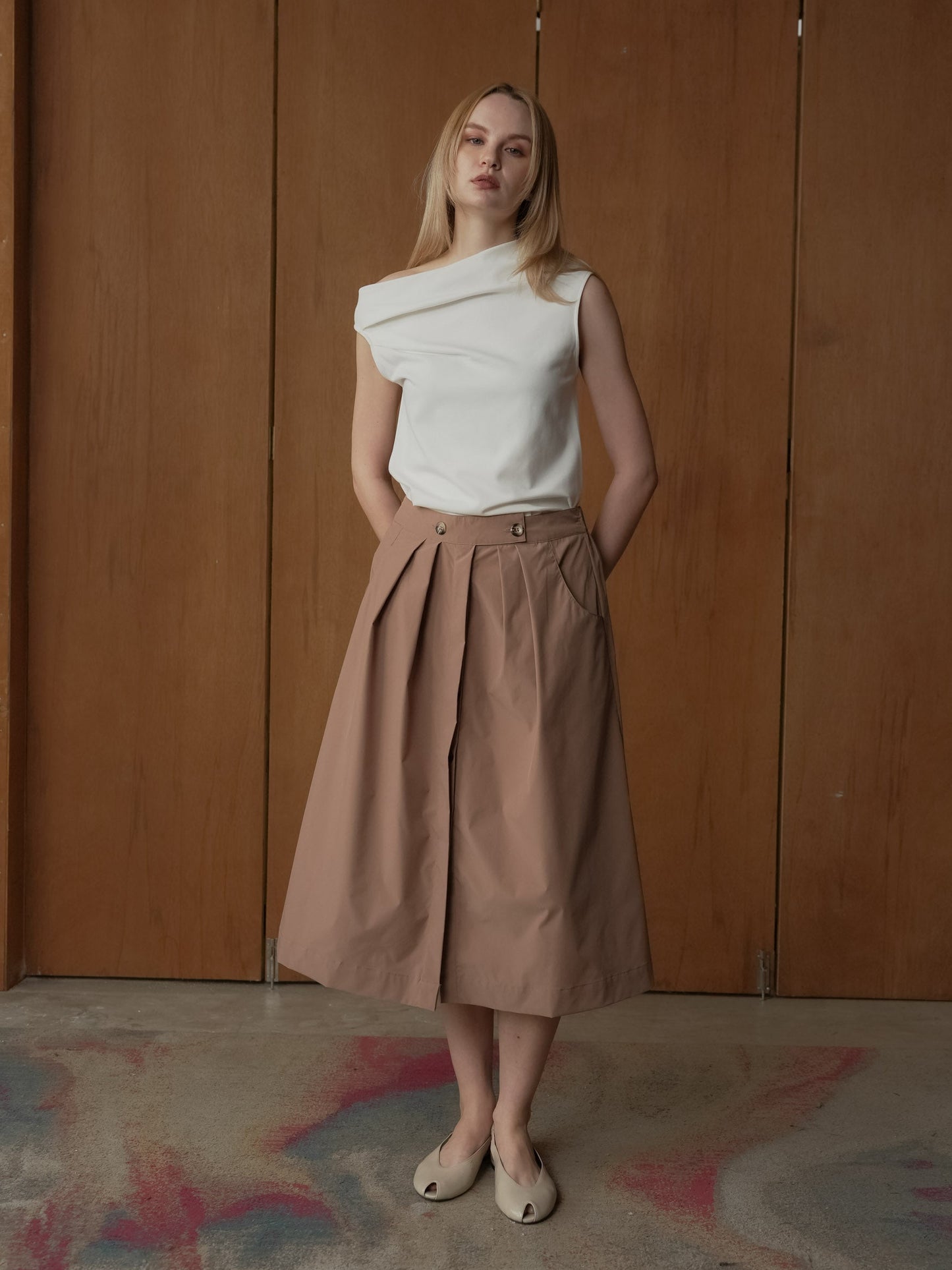 Atasha Slanted Shoulder Top