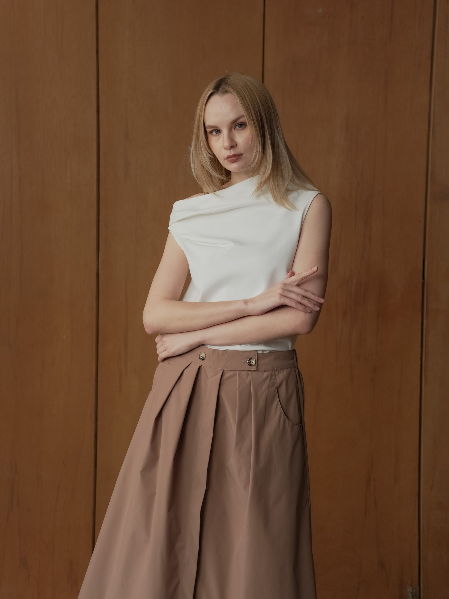 Atasha Slanted Shoulder Top