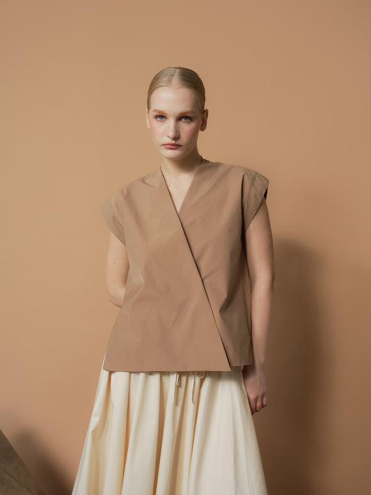 Jaded Overlap Vest Top