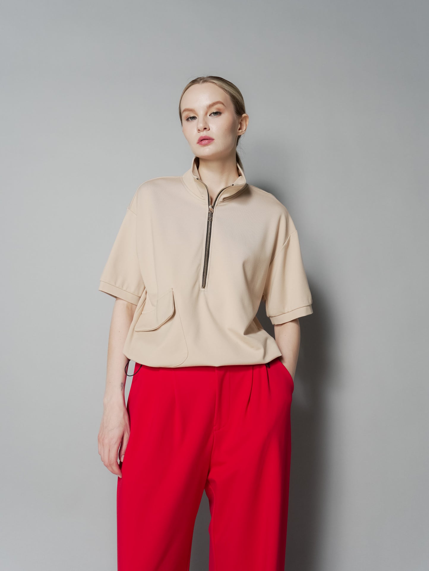 Queenie Zip Top with Pocket