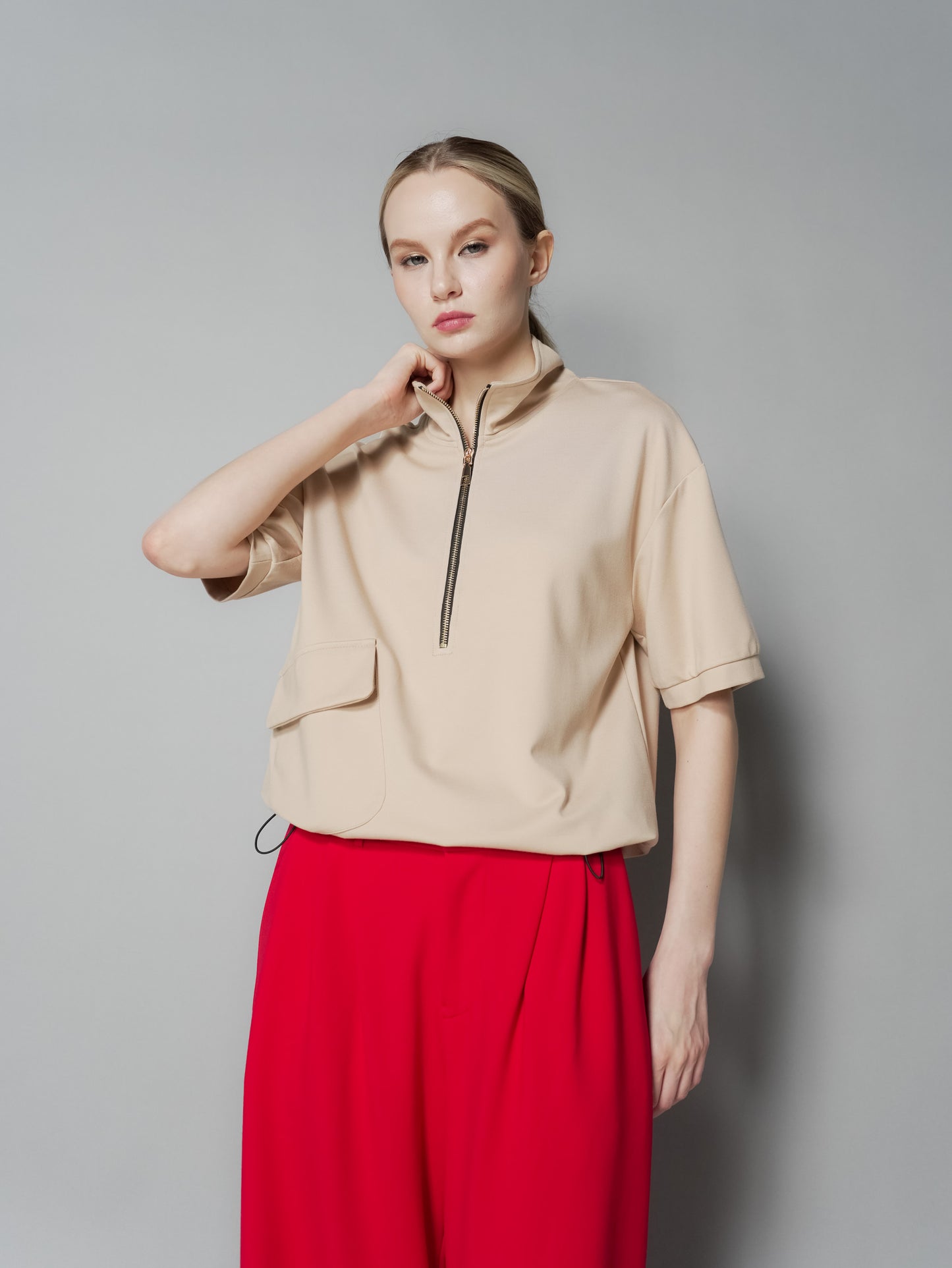 Queenie Zip Top with Pocket