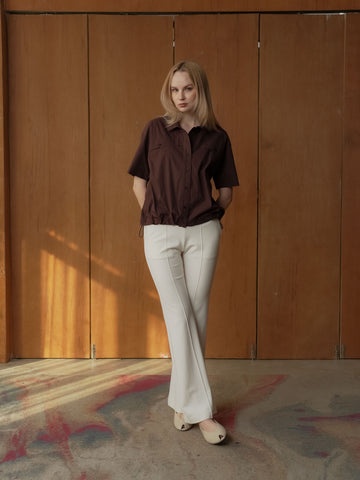 Lourdes Toggle Hem Polo Top