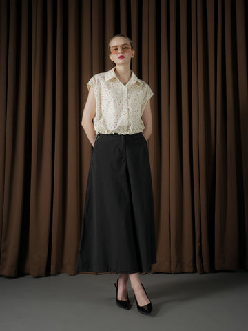 Doreen Polka-Dot Polo Top