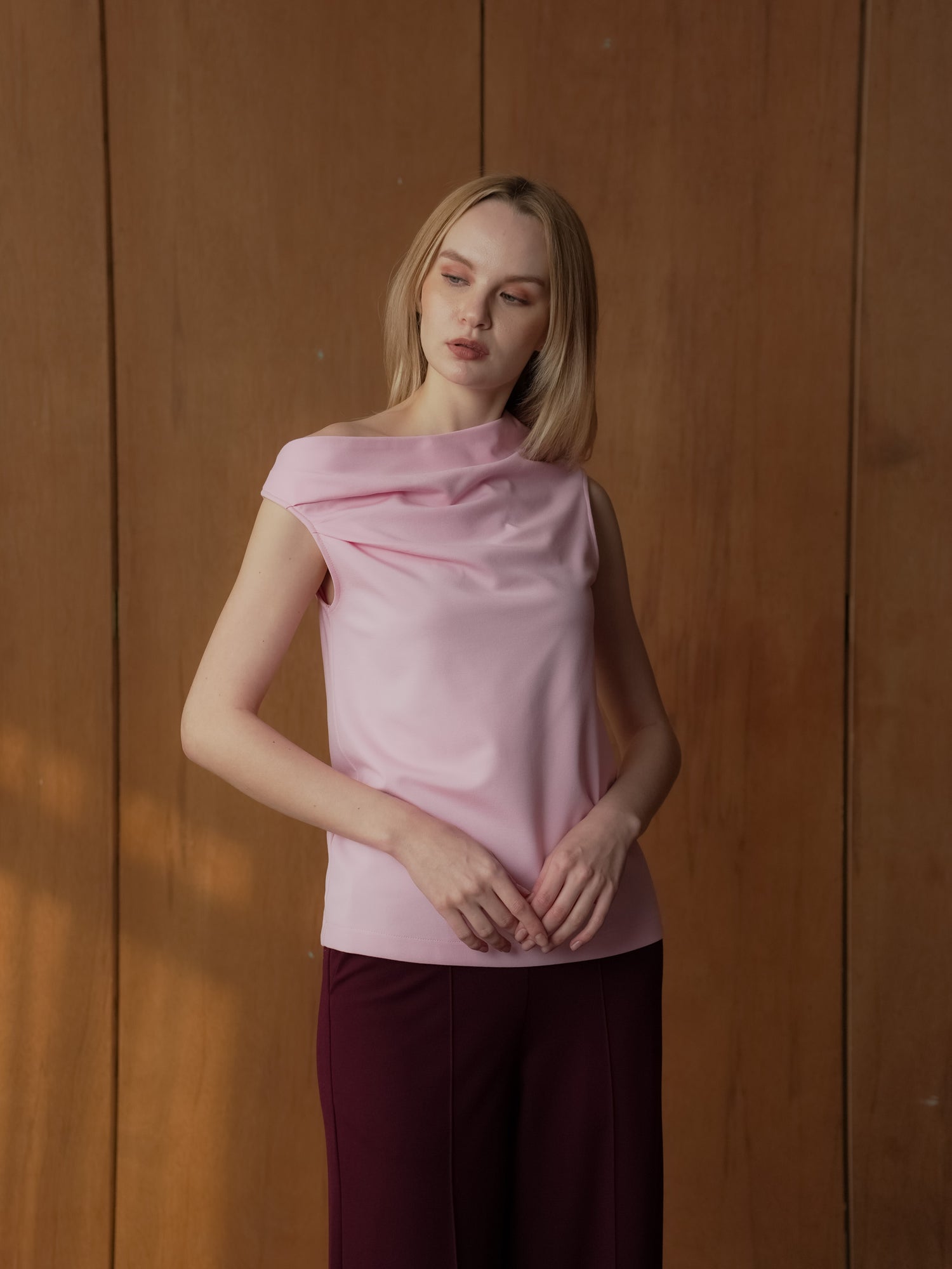 Slanting Top Atasha Slanted Shoulder Top – Mosaic