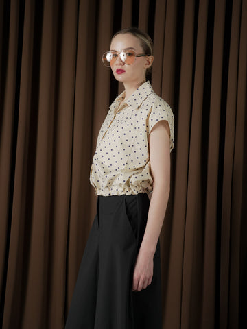 Doreen Polka-Dot Polo Top