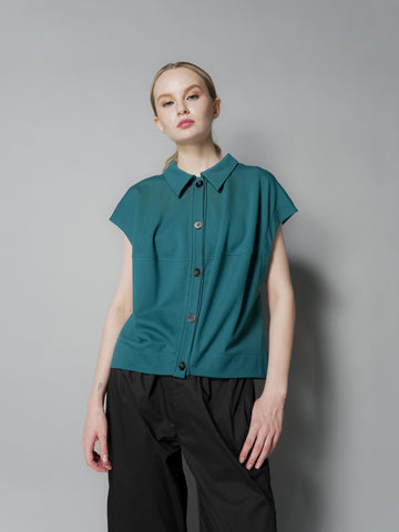Mimi Contrast Buttondown Top