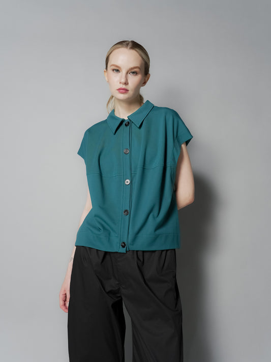 Mimi Contrast Buttondown Top