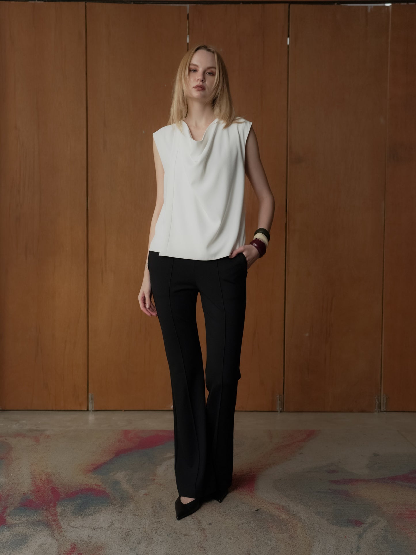 Ina Sleeveless Crepe Top