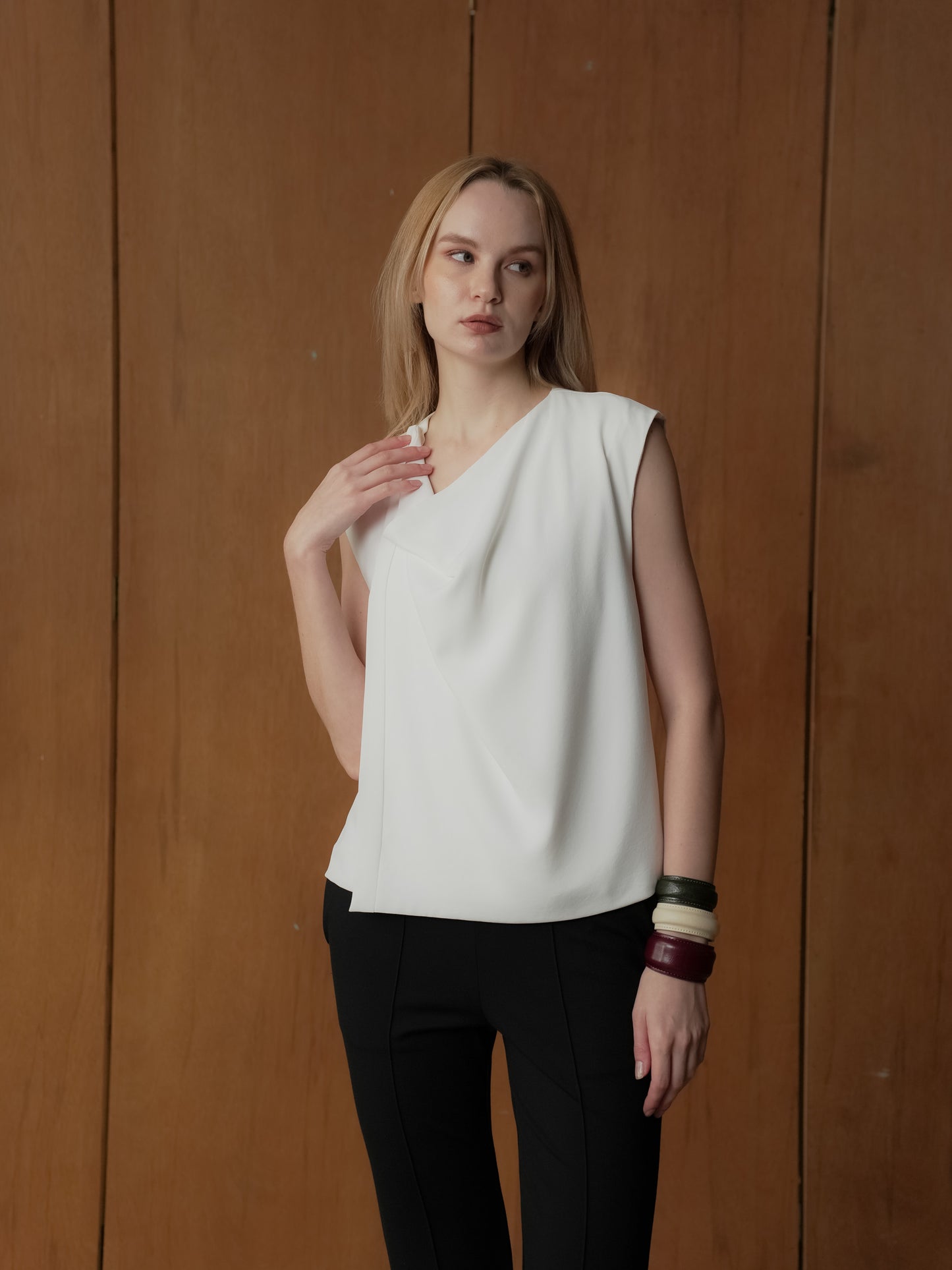 Ina Sleeveless Crepe Top