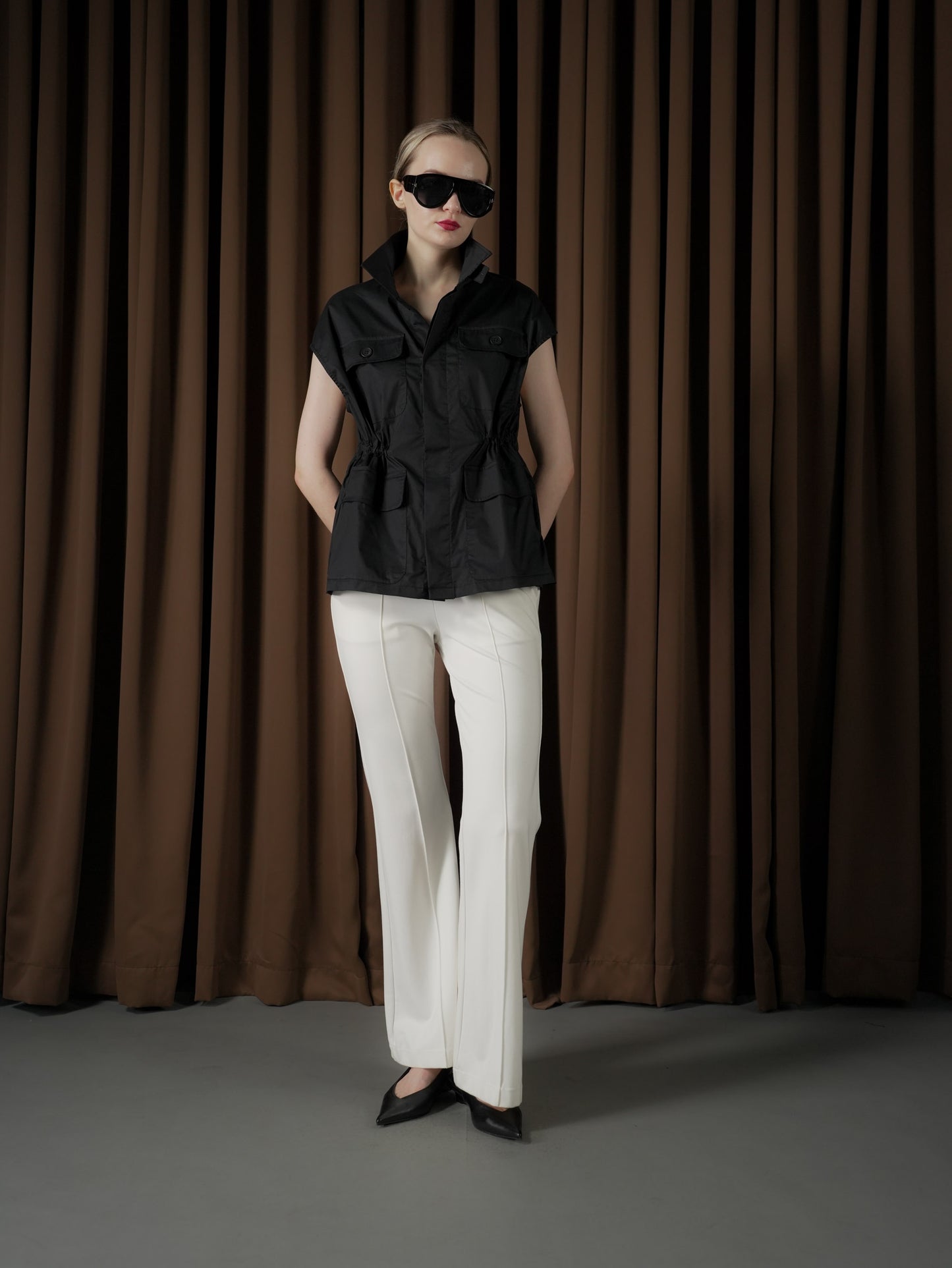 Barbara Cargo Hi-neck Vest Top