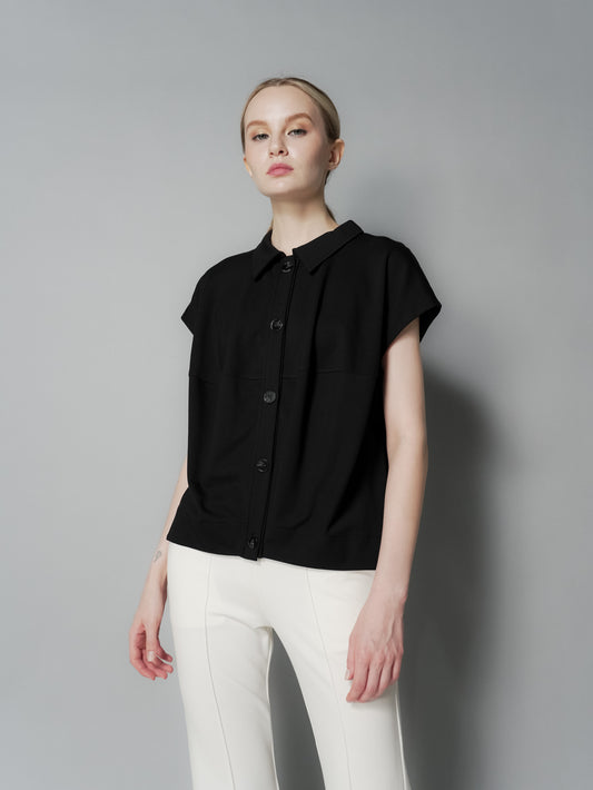 Mimi Contrast Buttondown Top