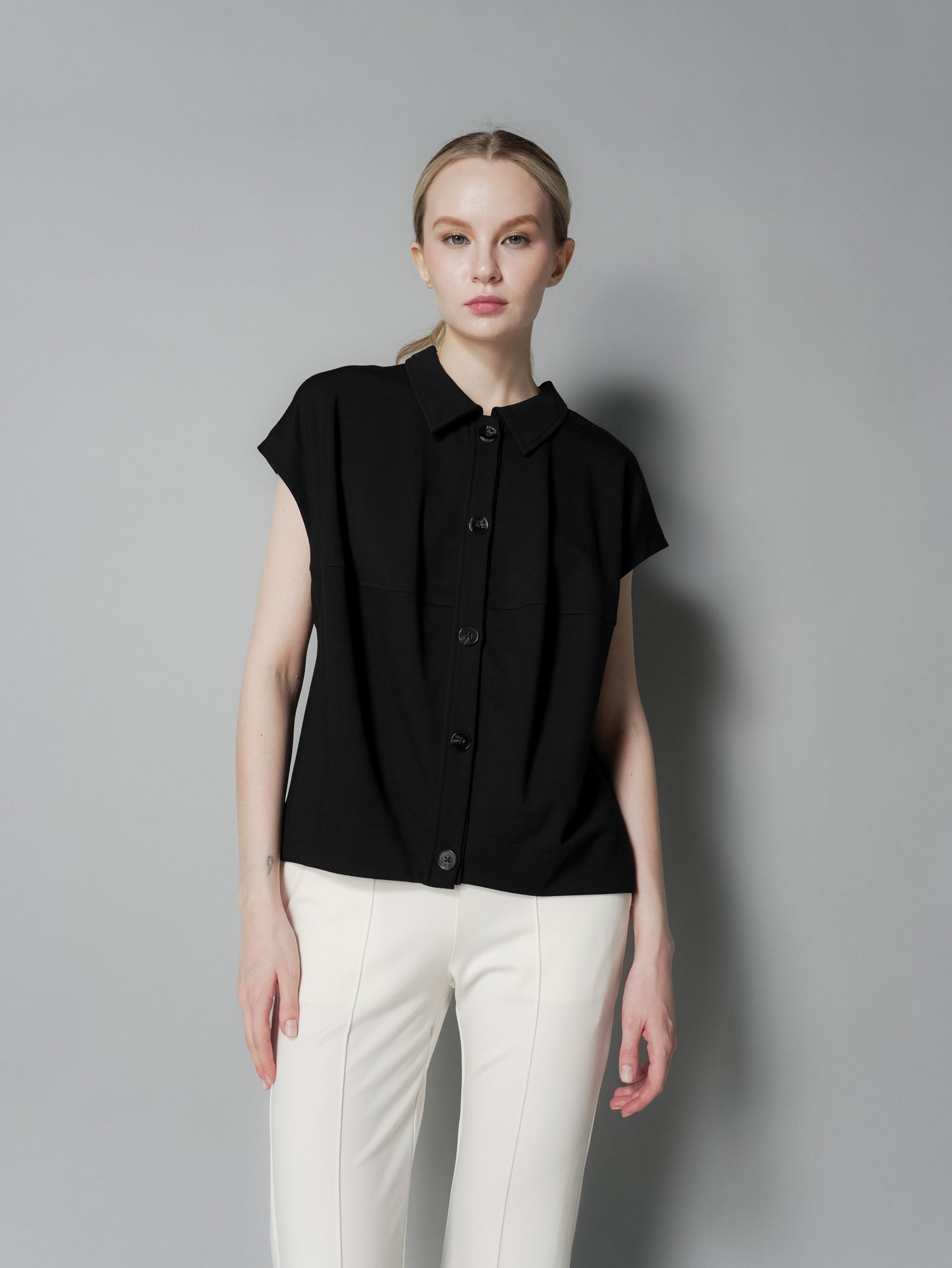 Mimi Contrast Buttondown Top
