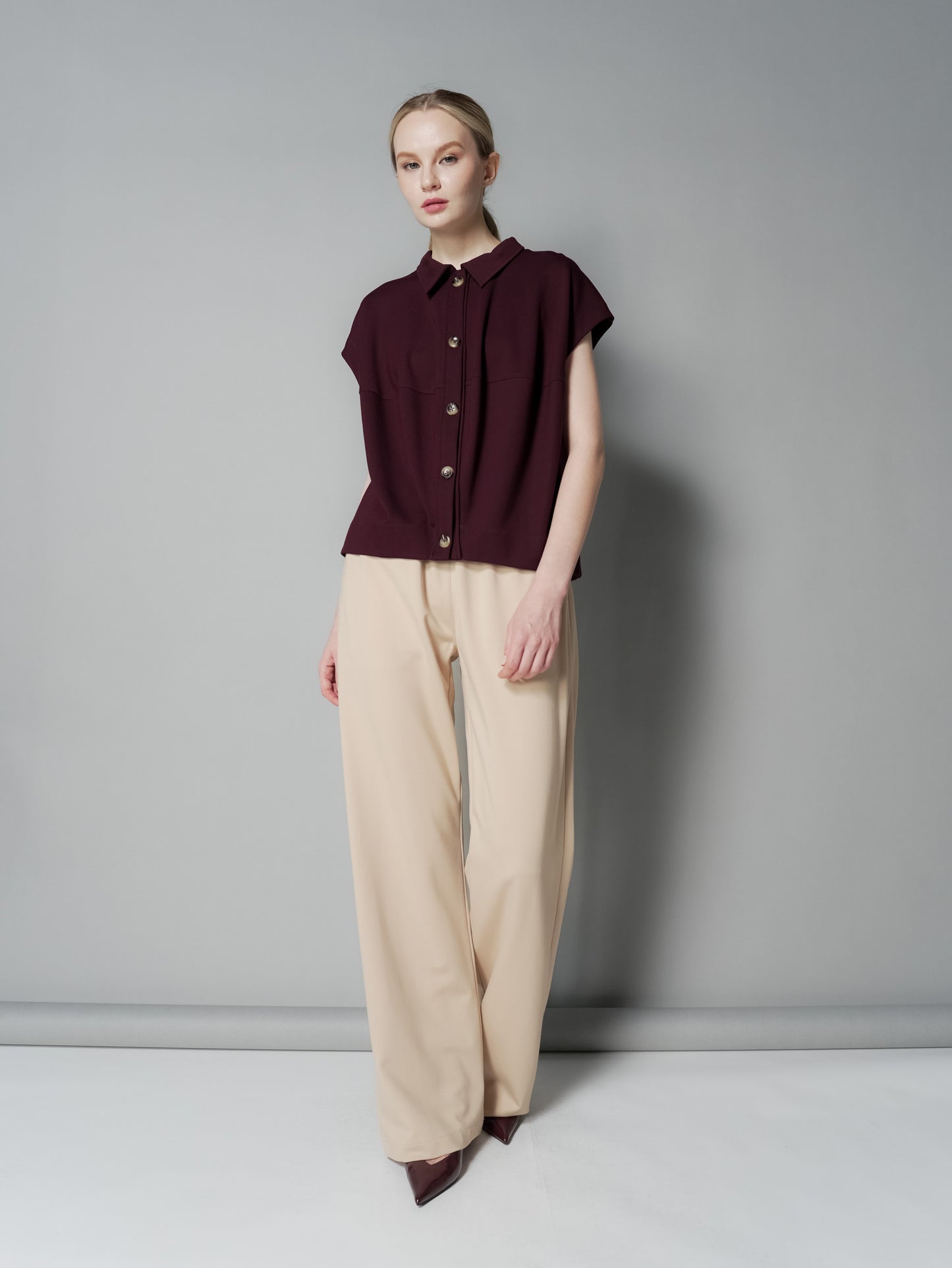 Mimi Contrast Buttondown Top