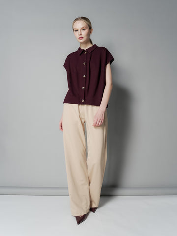 Mimi Contrast Buttondown Top