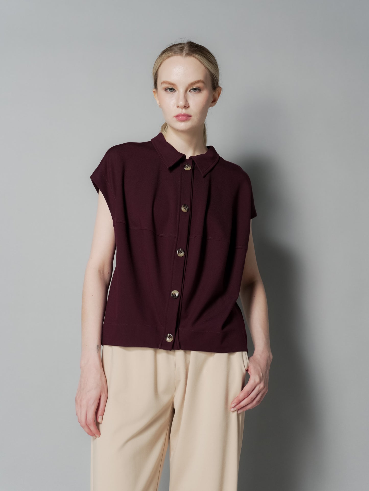 Mimi Contrast Buttondown Top