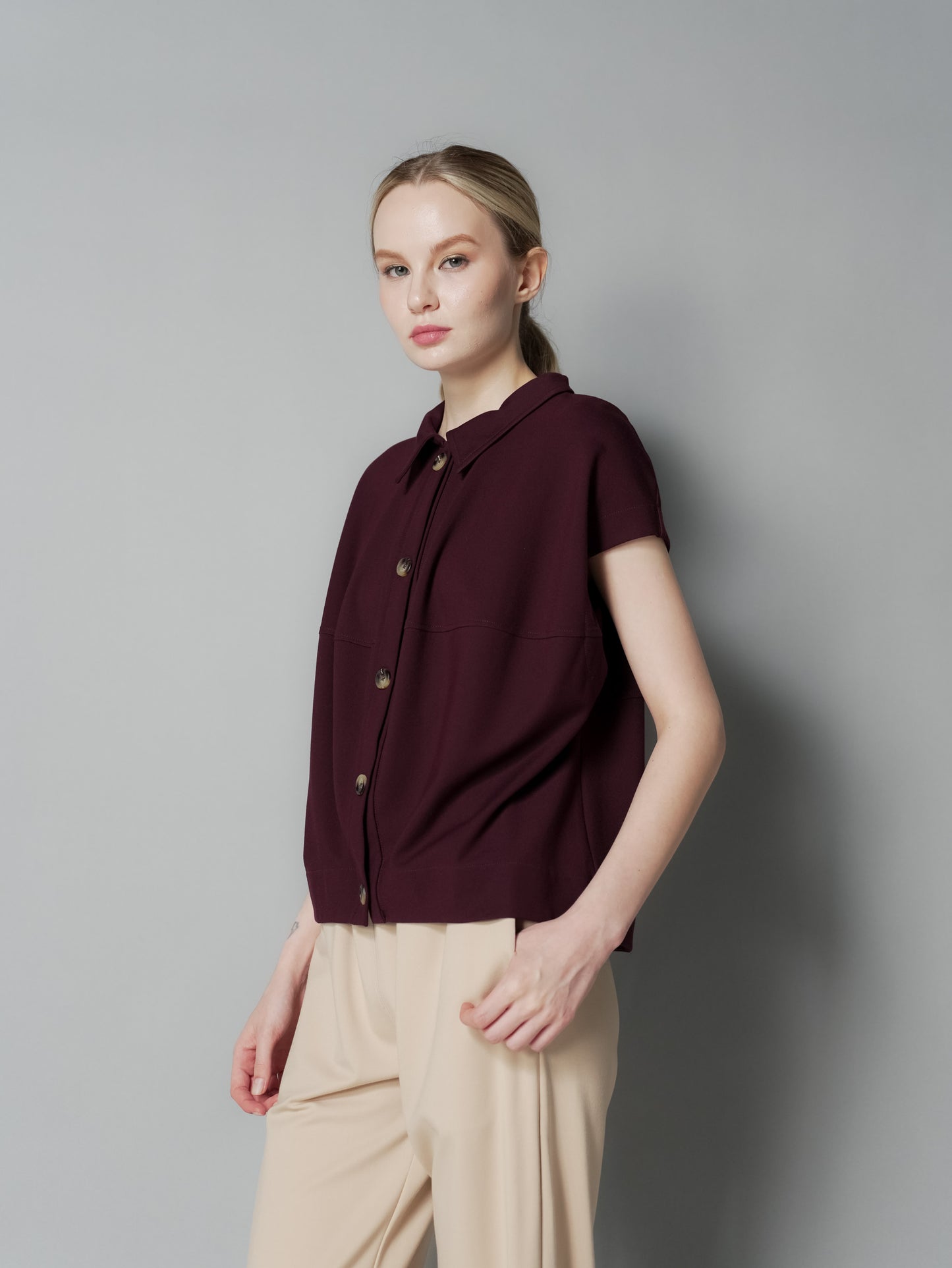 Mimi Contrast Buttondown Top