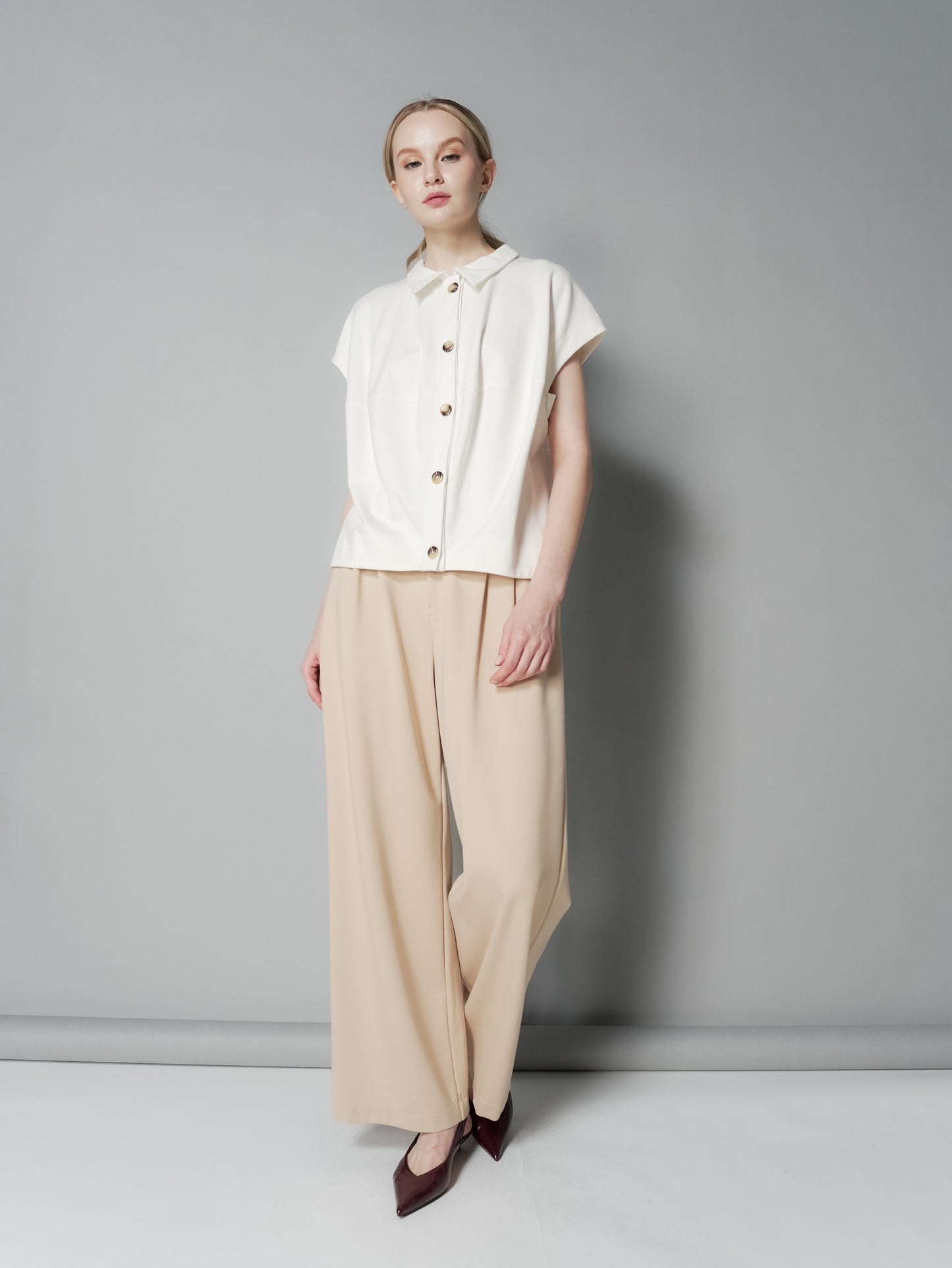 Mimi Contrast Buttondown Top