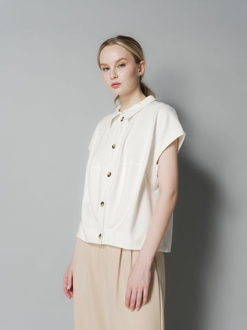 Mimi Contrast Buttondown Top
