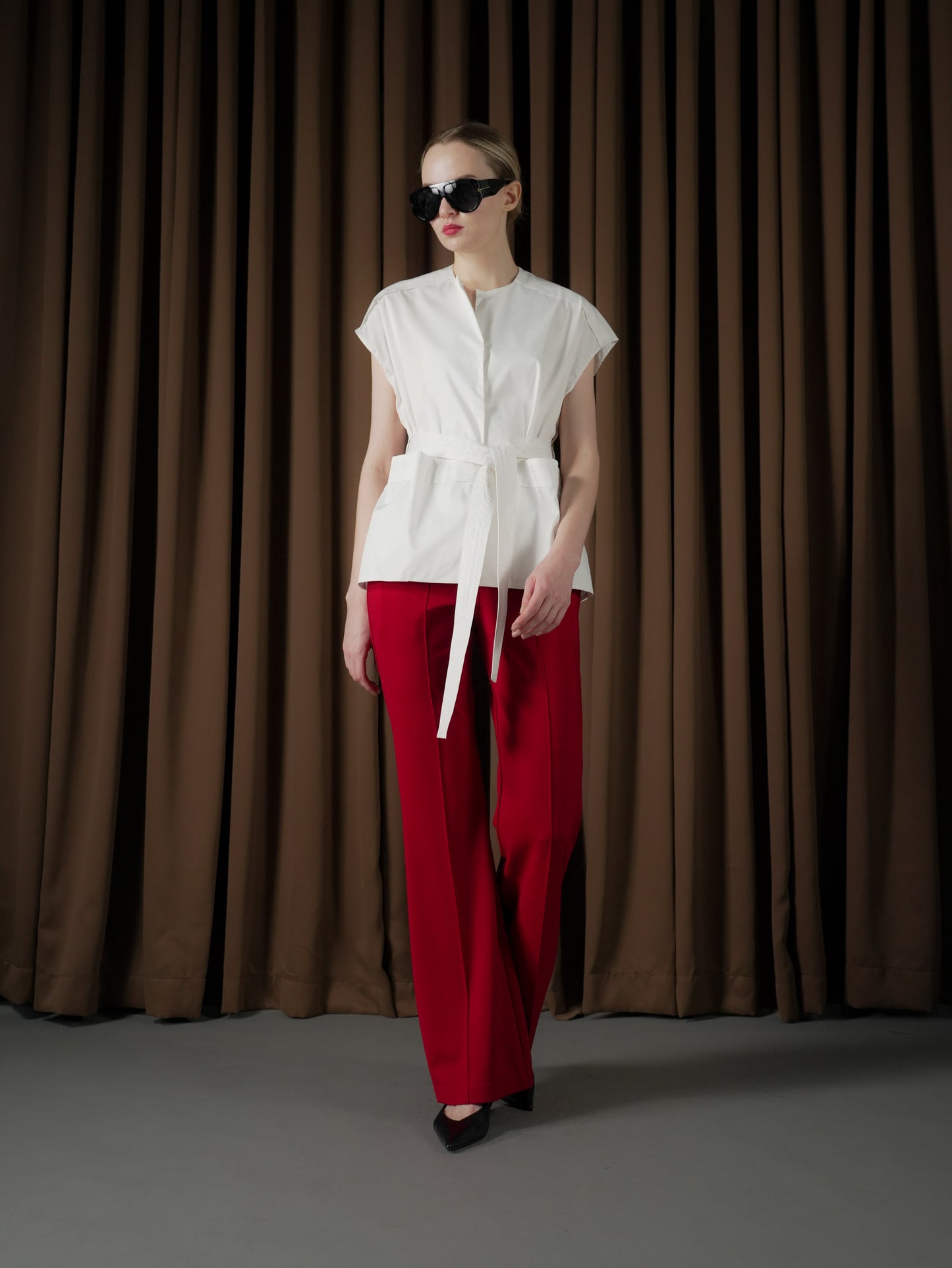 Ivanka Top With Self Fabric Belt