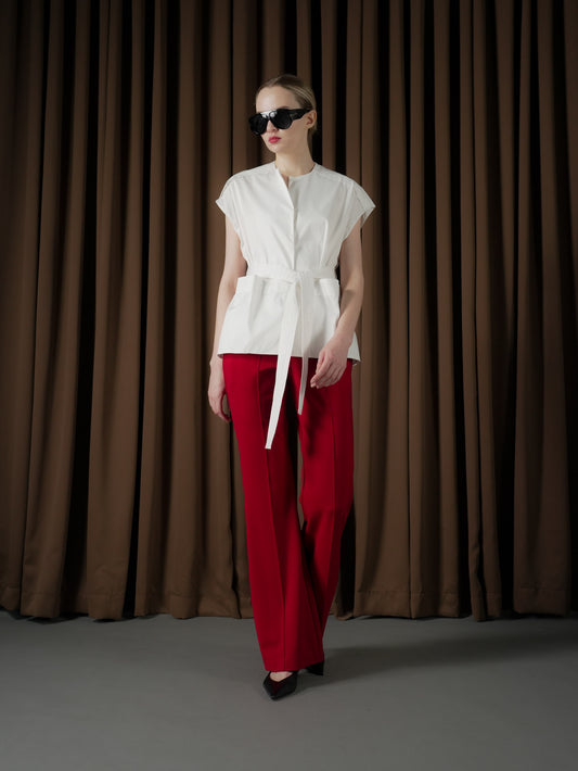 Ivanka Top With Self Fabric Belt