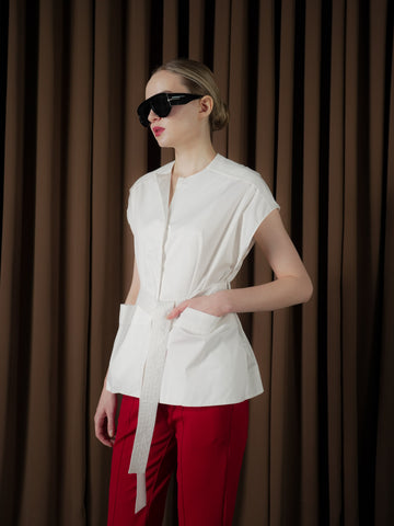 Ivanka Top With Self Fabric Belt