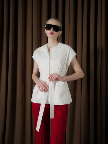 Ivanka Top With Self Fabric Belt