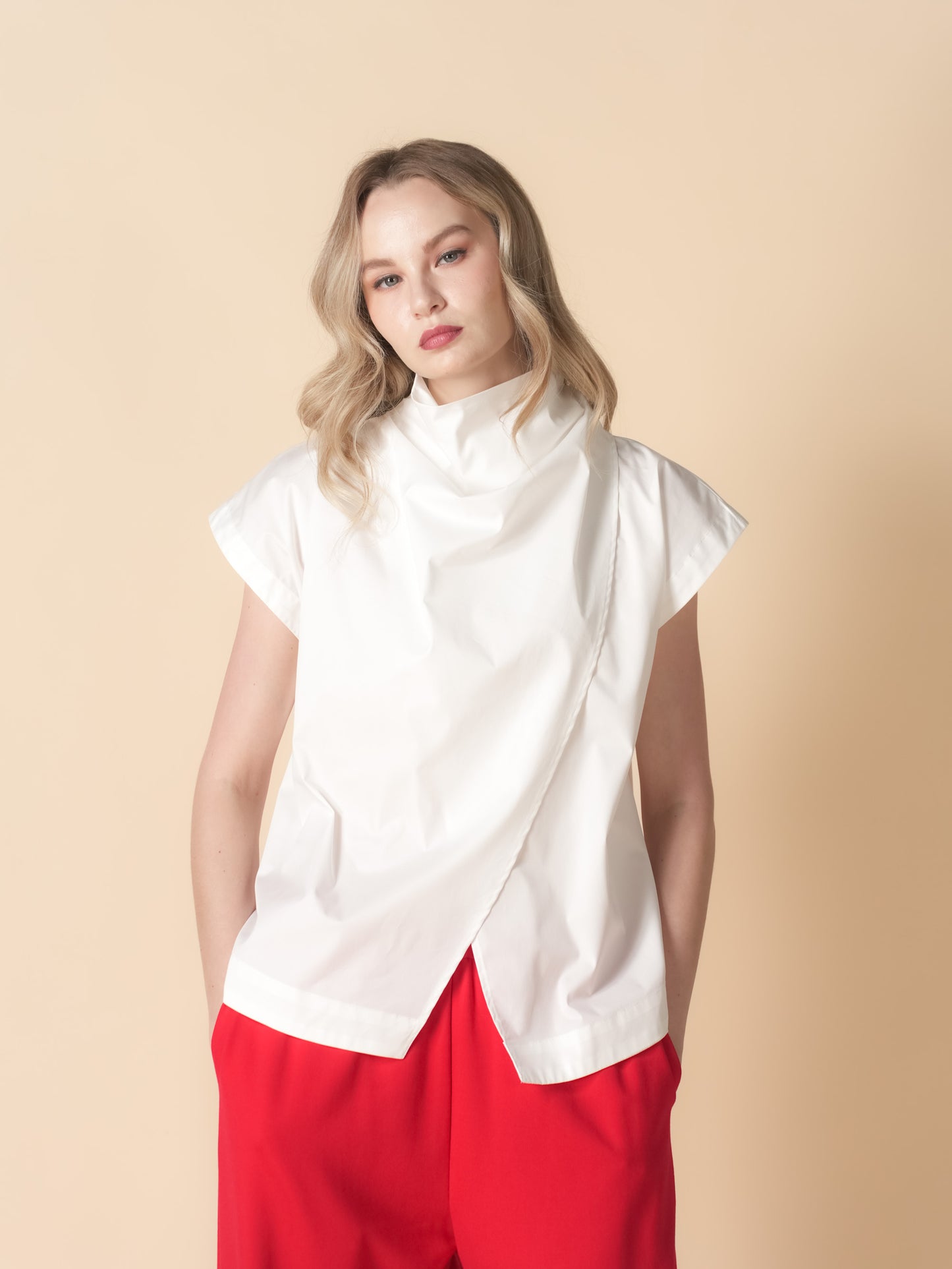 Kira Wrap Cowl Neck Top