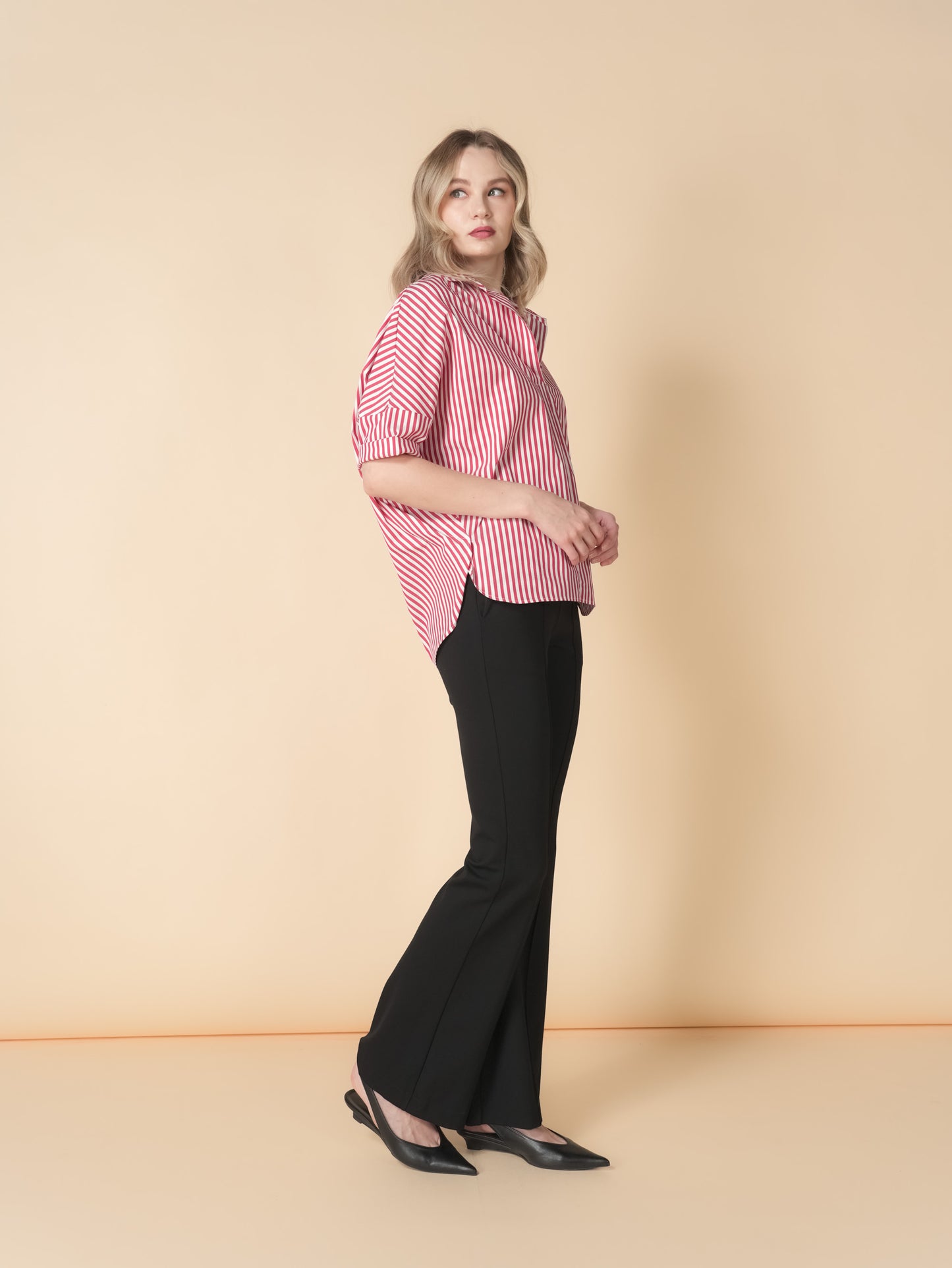 Vega Striped Loose Polo Top