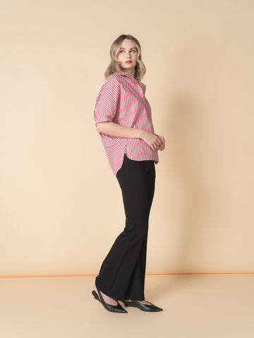 Vega Striped Loose Polo Top