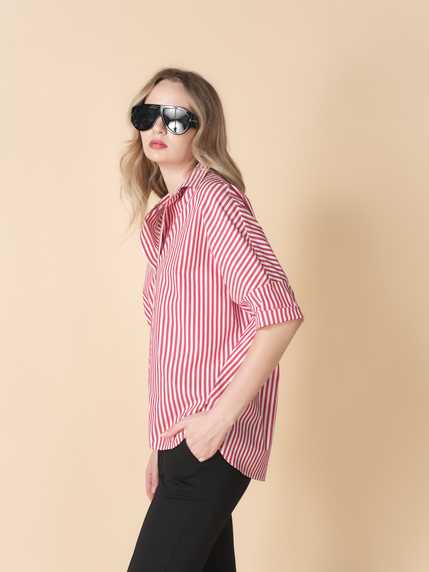 Vega Striped Loose Polo Top