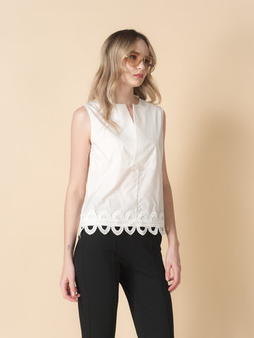 Zendy Sleeveless Lace Combi Top