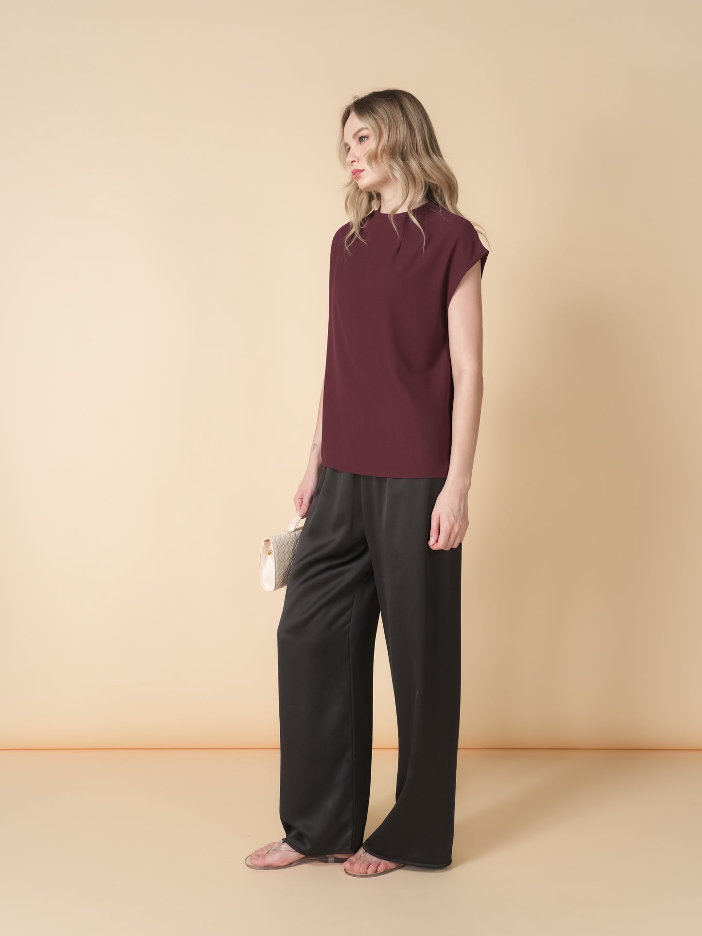 Ellis Crepe Zipped Top