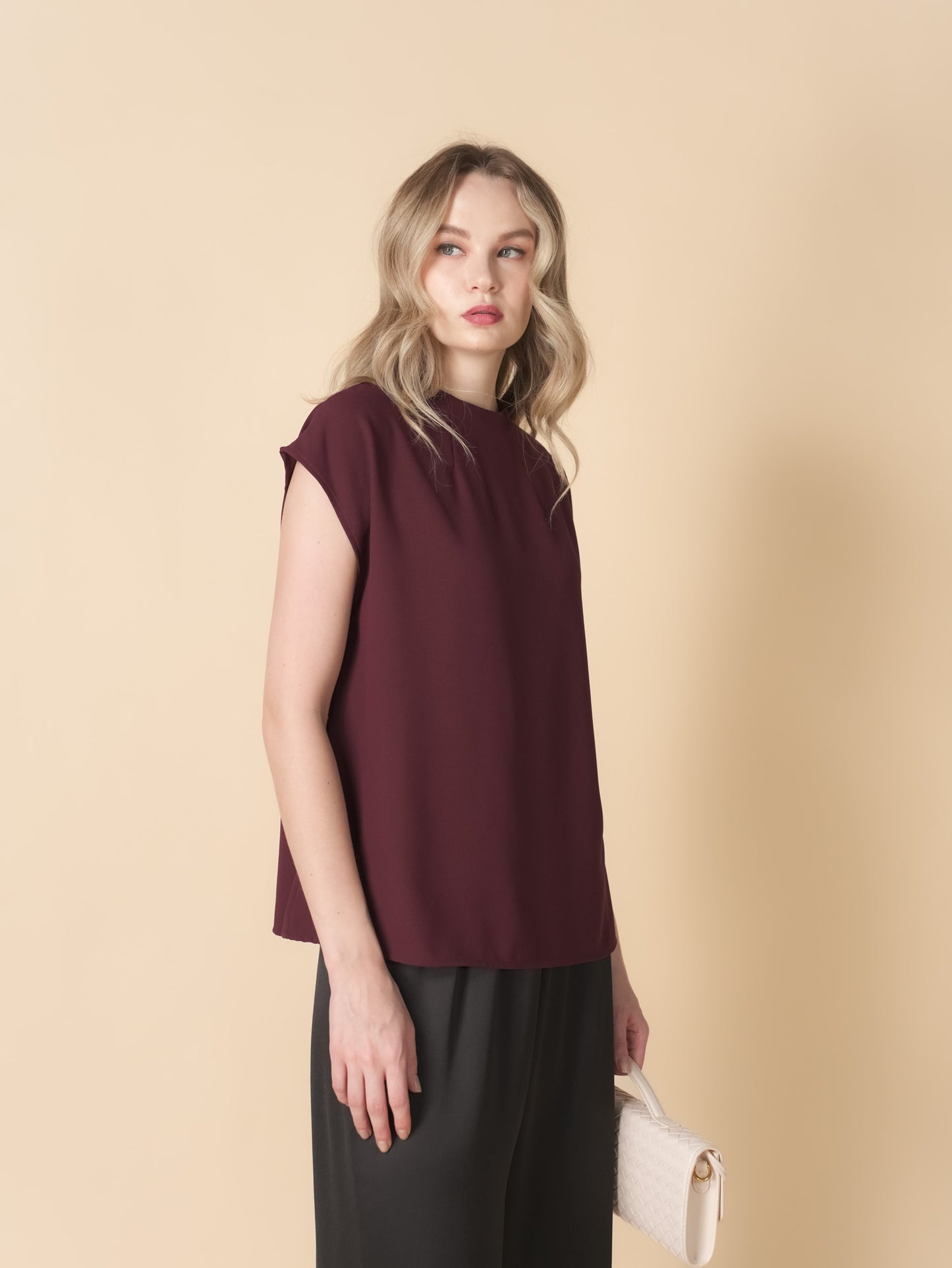 Ellis Crepe Zipped Top