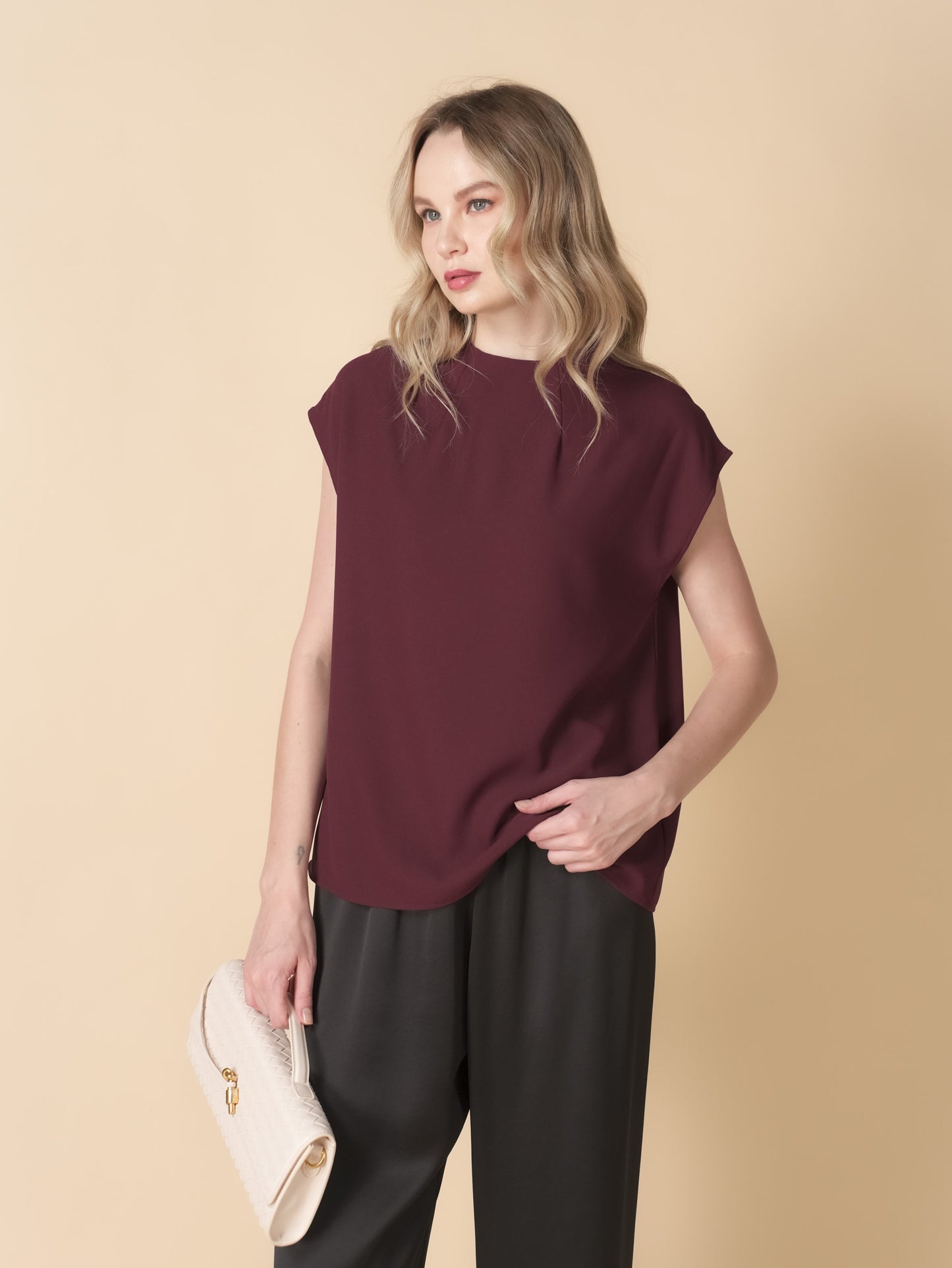 Ellis Crepe Zipped Top