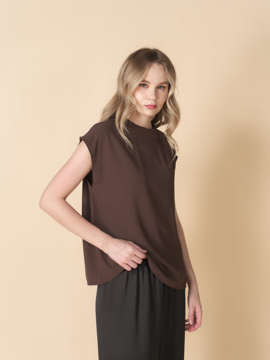 Ellis Crepe Zipped Top