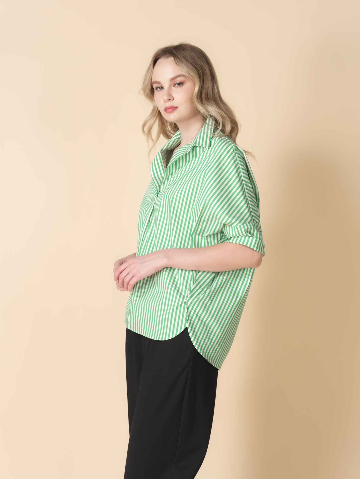 Vega Striped Loose Polo Top