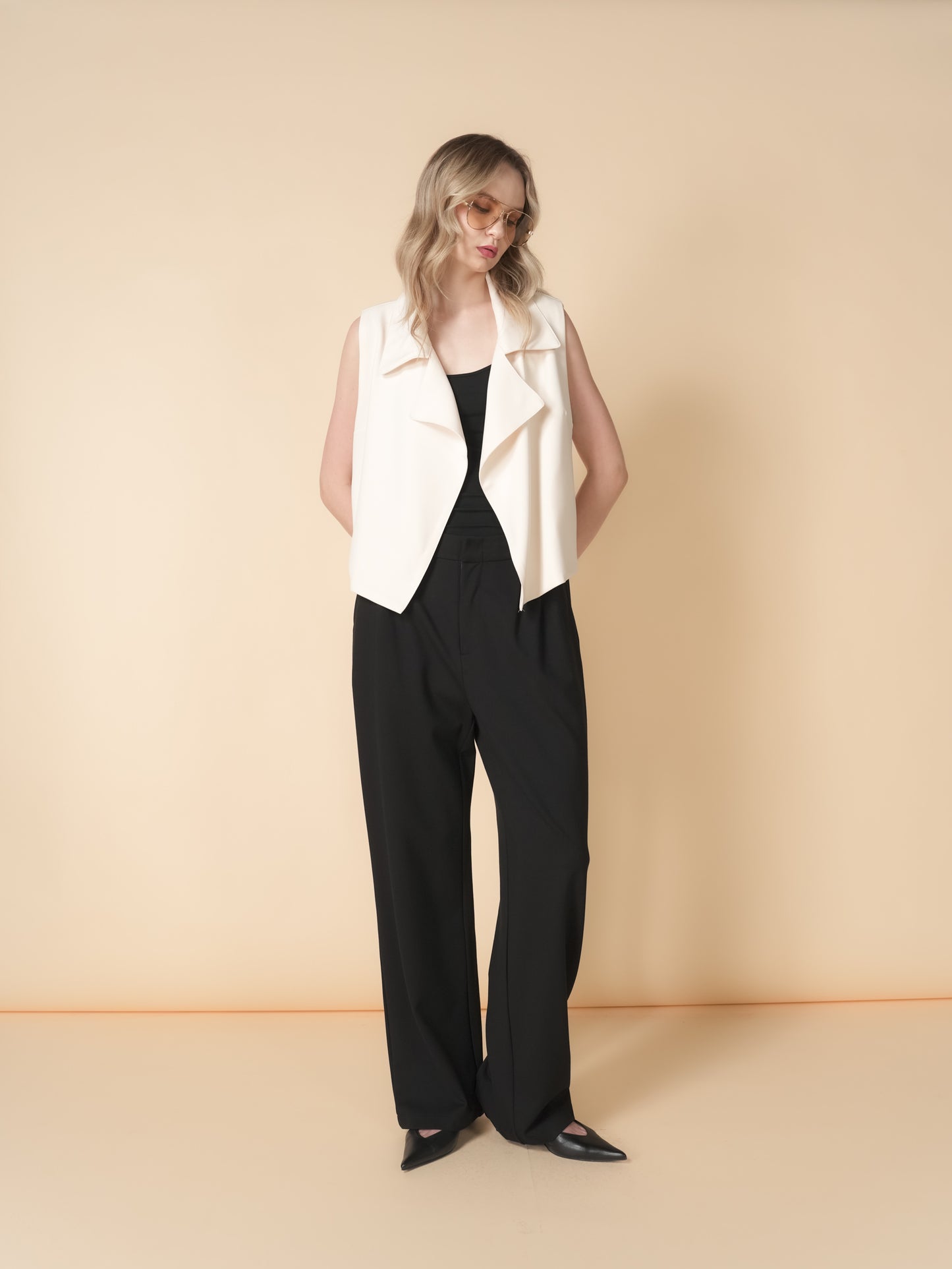 Asunta Crepe Flowy Vest Top