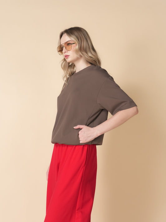 Connie Basic Tee With Slit Pocket