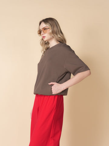 Connie Basic Tee With Slit Pocket