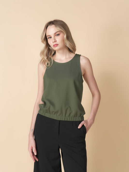 Isis Sleeveless Gartered Hem Top
