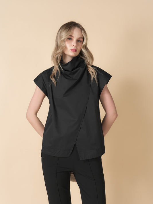 Kira Wrap Cowl Neck Top