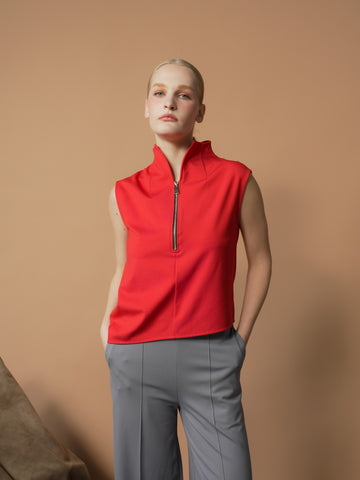 Selina Zipped High Neck Top