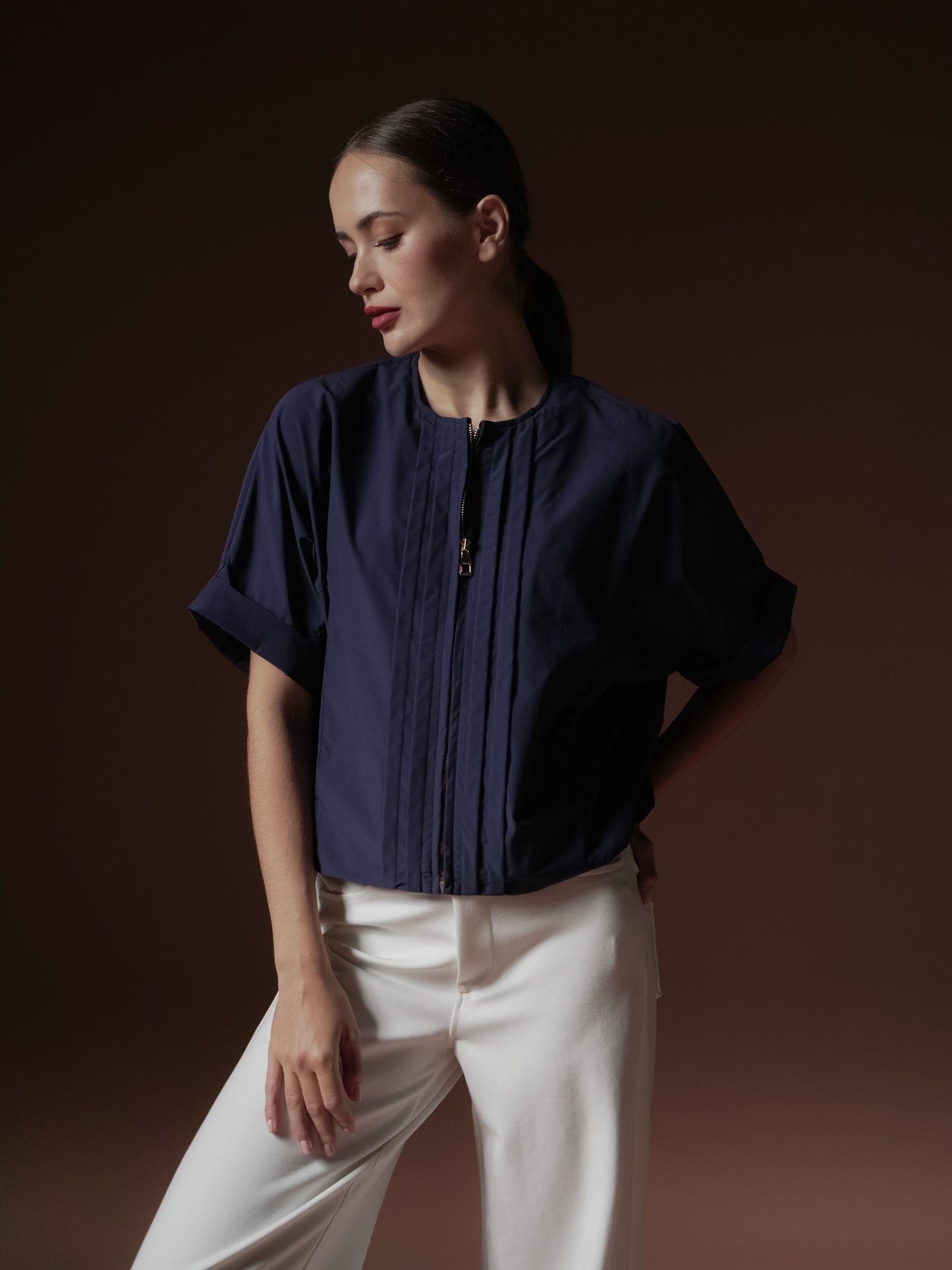 Meryl Zipped Top