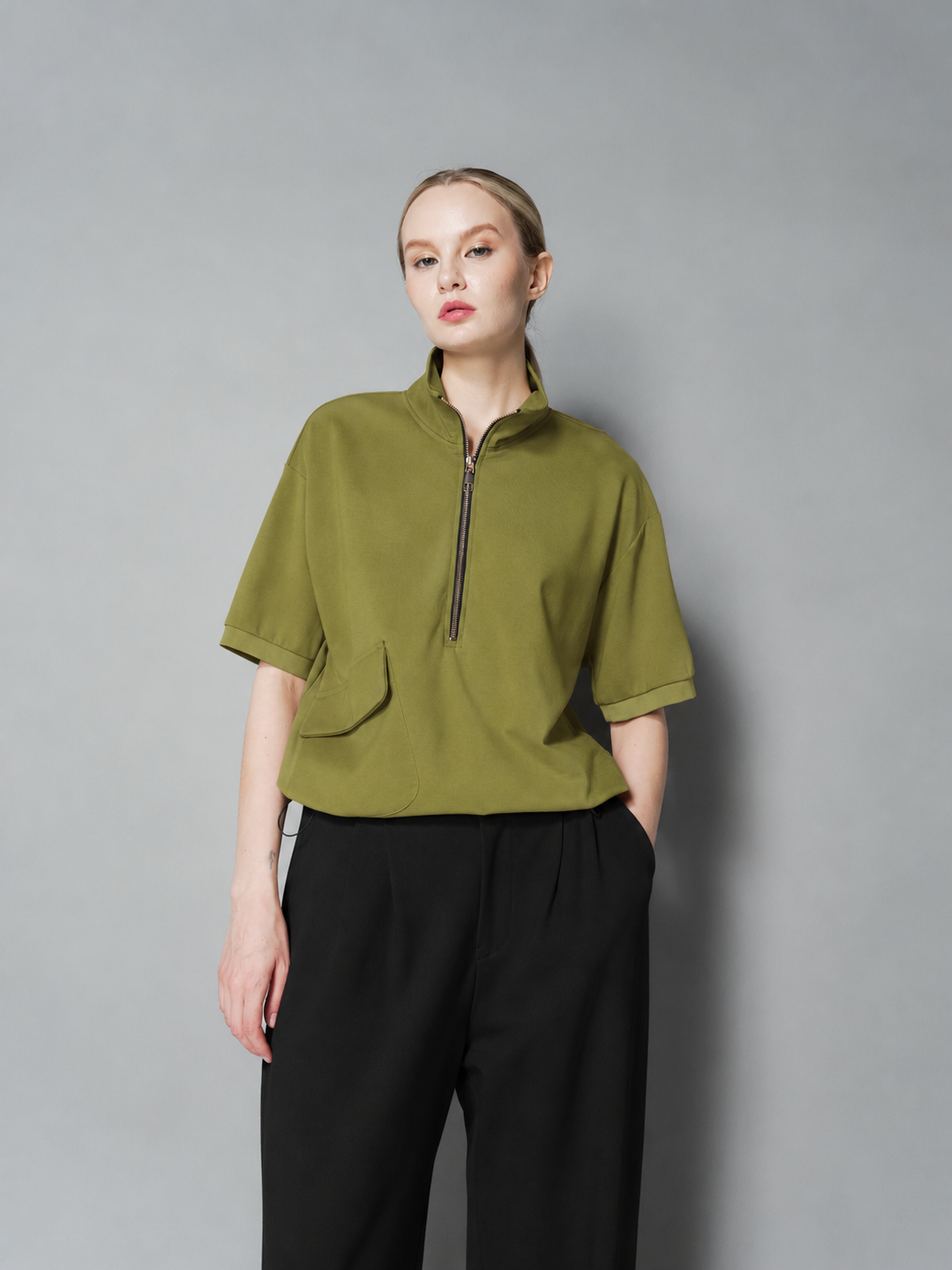 Queenie Zip Top with Pocket
