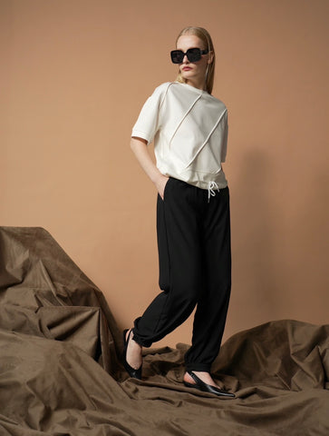 Lassy Slanted Pleats Top