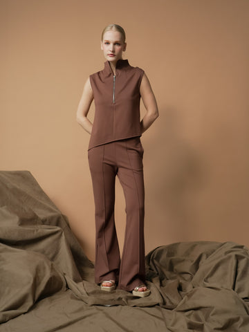 Selina Zipped High Neck Top