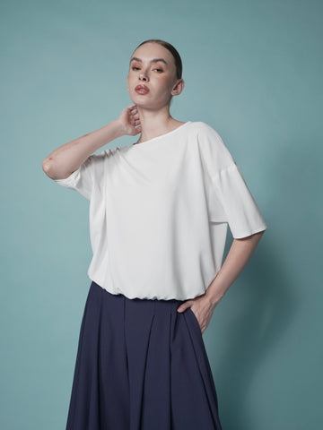 Elfie Crepe Toggle Hem Top