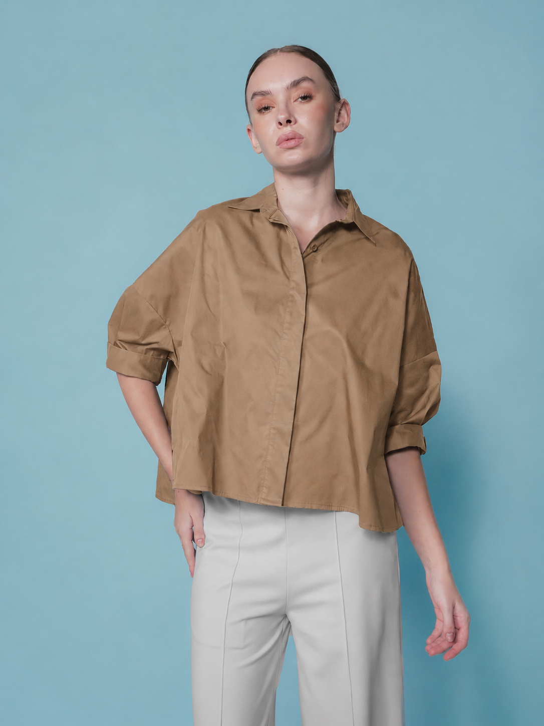 Glaiza Semi Crop Loose Polo